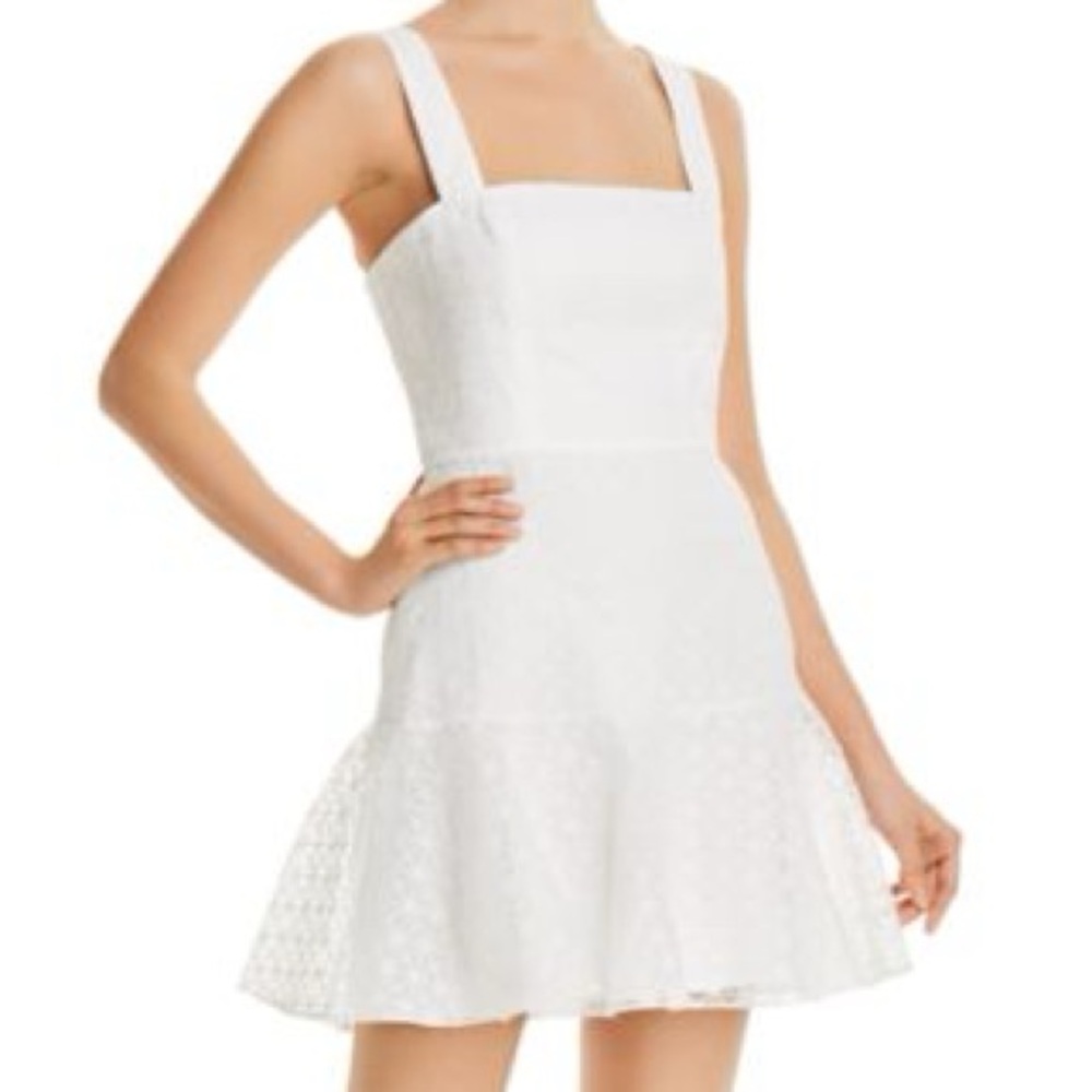 Amanda Uprichard Amelyn Flared Mini Elegant White Lace Dress